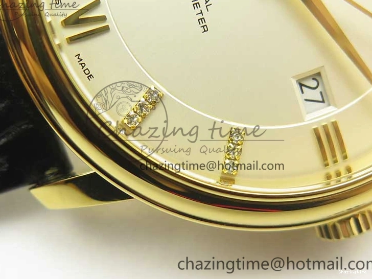 0111 De Ville YG MKF 1:1 Best Edition Silver Dial Diamonds Markers on Black Leather Strap MIYOTA 9015 V Flexible 8046